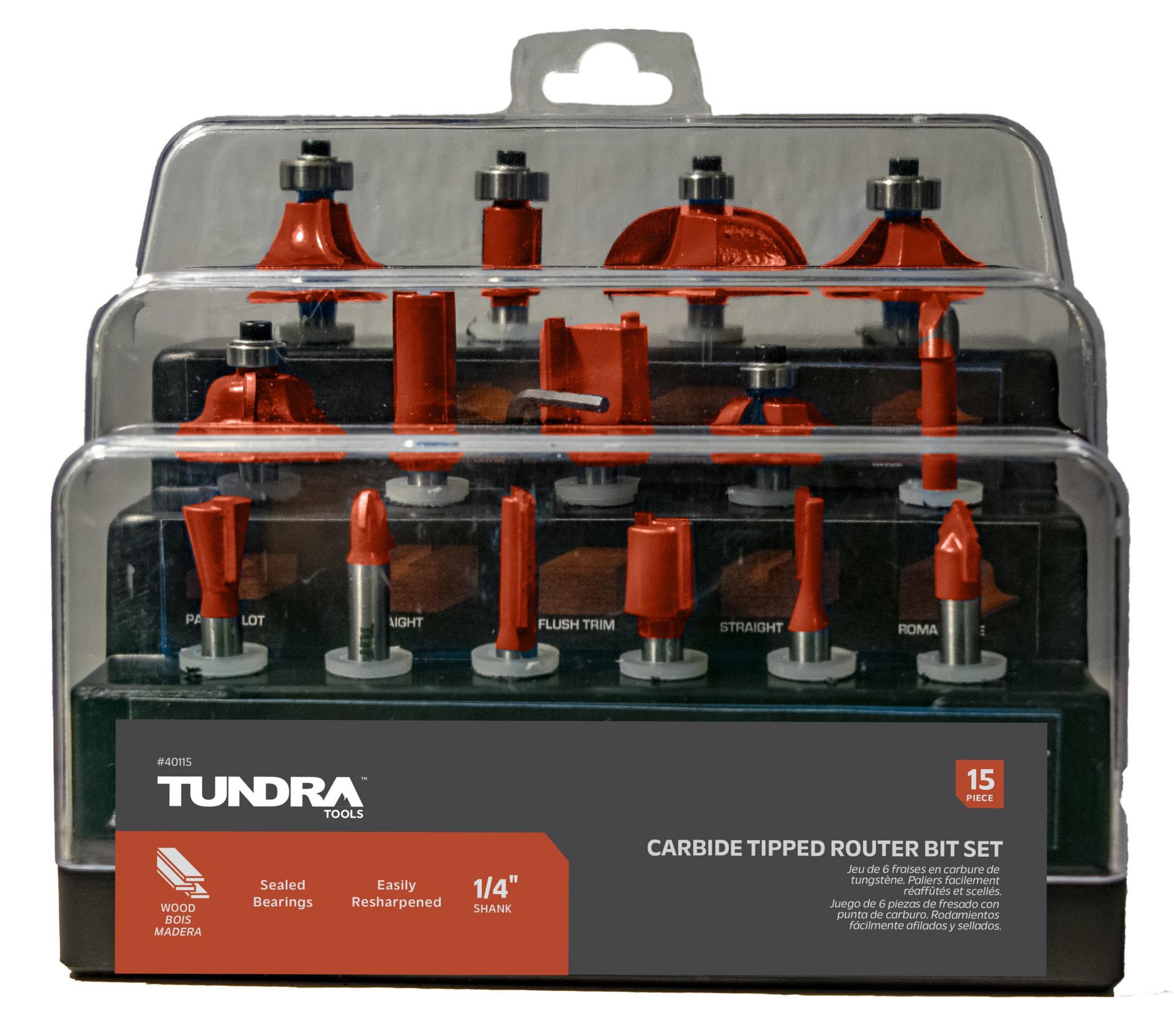 15 Piece Router Bit Set - Tundra Tools
